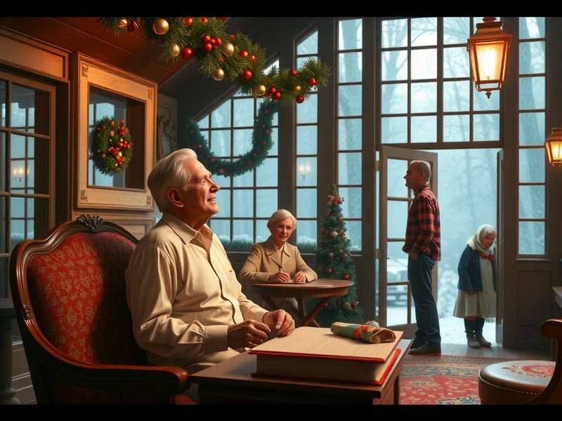 A black and white portrait of an elderly woman with a kind expression