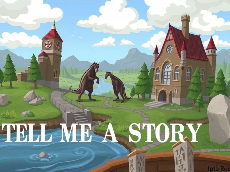 Screenshot of Tell Me A Storyedmond KAMI game showing intricate puzzle and story elements