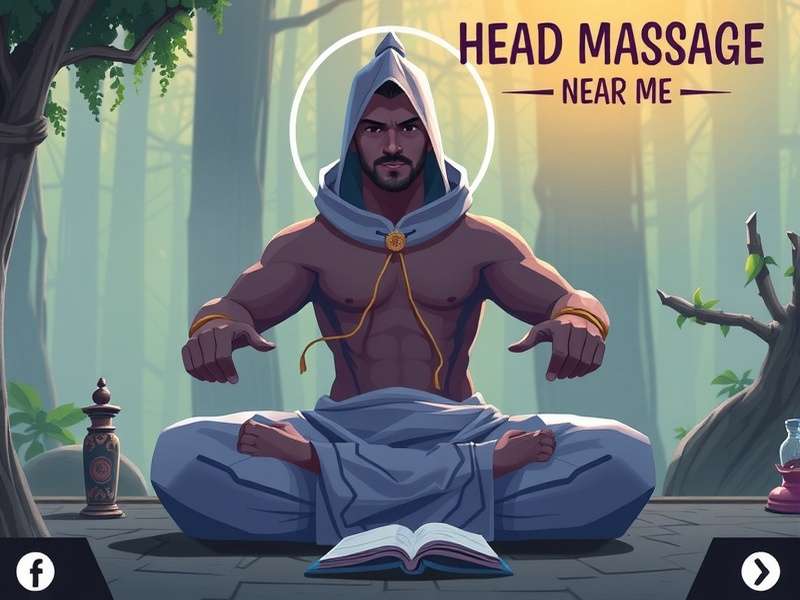 Person receiving a head massage while using a gaming device