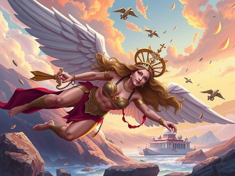 Athena Kami divine warrior concept art with glowing armor and ethereal background