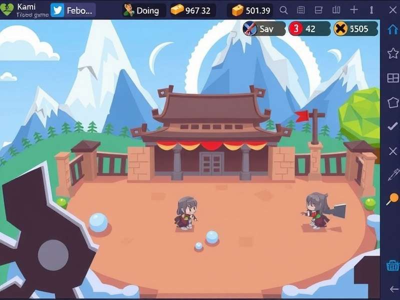 KAMI Game gameplay showing tile matching and chain reactions