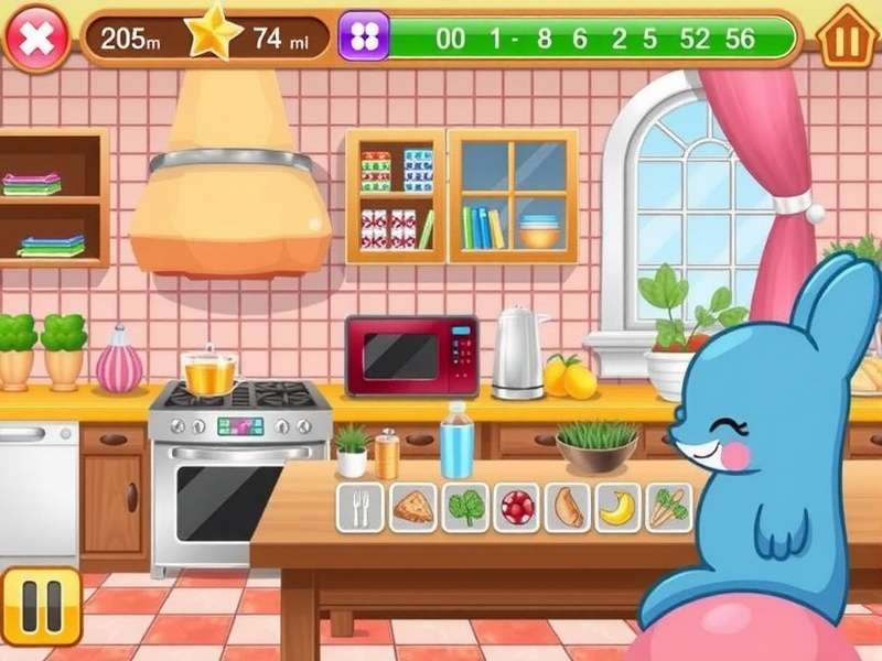 Kami Kitchen M Nster gameplay screenshot showing culinary monsters in a vibrant kitchen