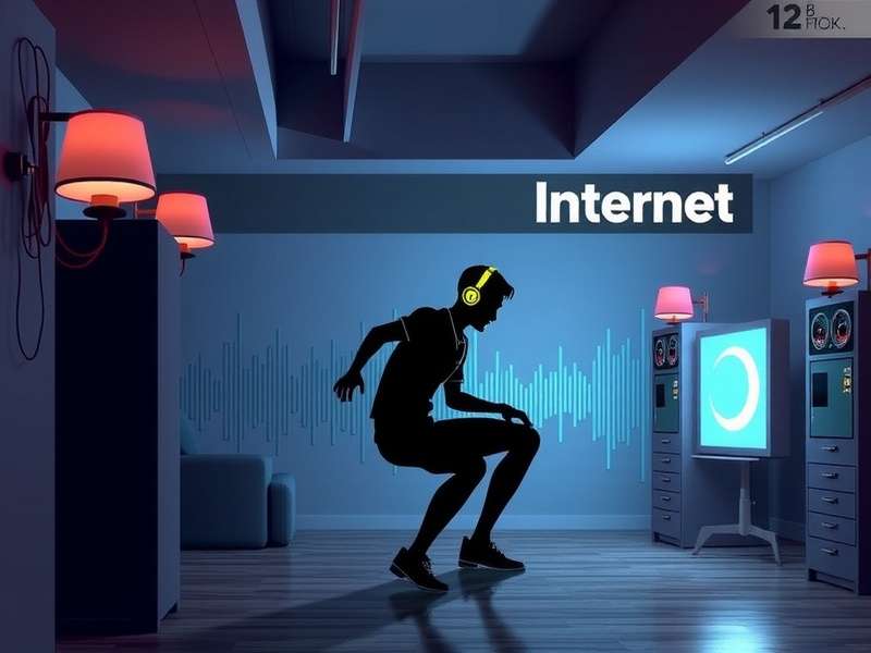 Global internet network with connections and data flow