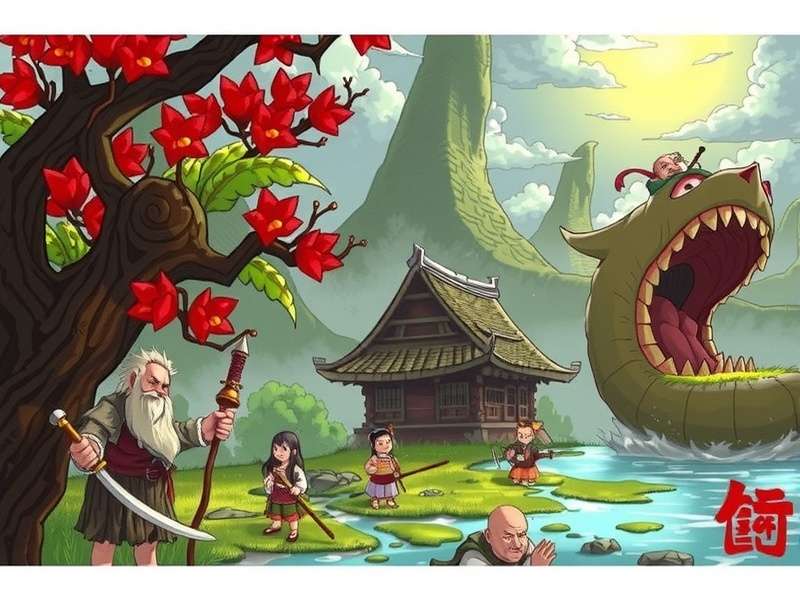 Amaterasu using the Celestial Brush to create a cherry blossom tree in Okami