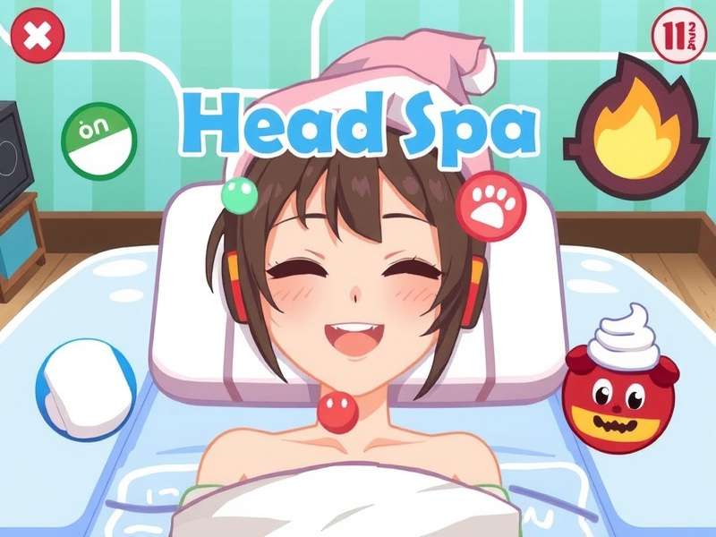 Traditional Japanese head massage therapy in a modern spa setting