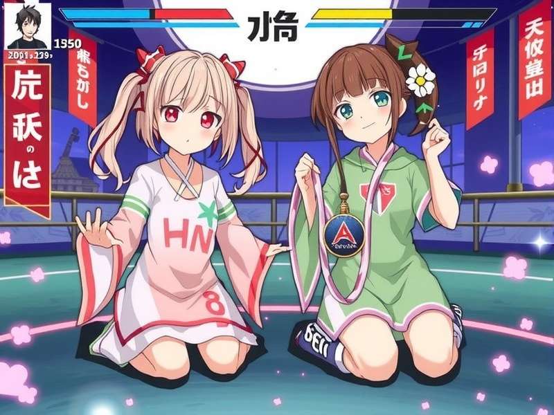 Anime-inspired gaming setup with spiritual elements