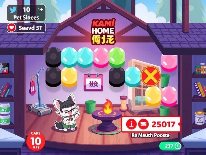 KAMI Game interface showing a colorful paper-folding puzzle in progress